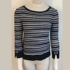 St. John Sport Knit Striped Wool Blend Sweater